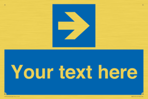 Custom Directional signage blue right arrow 